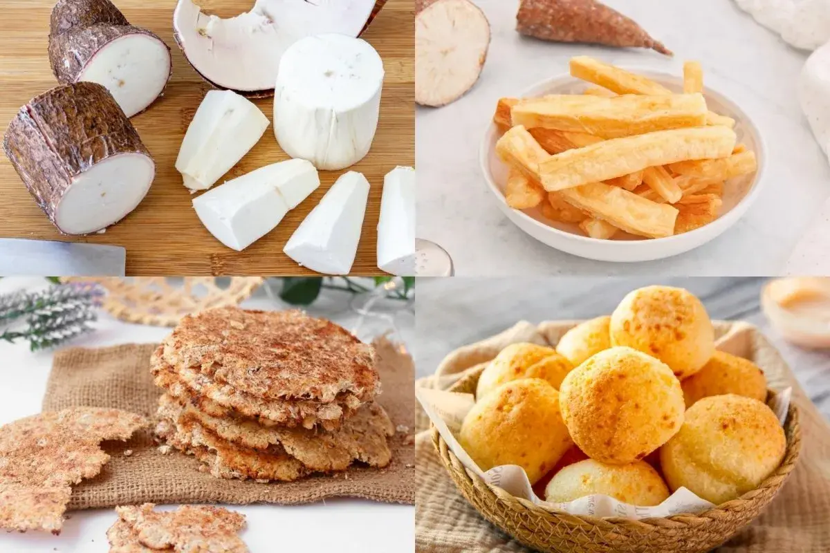 La yuca se presenta en su forma natural, frita en bastones, como galletas y en panecillos.